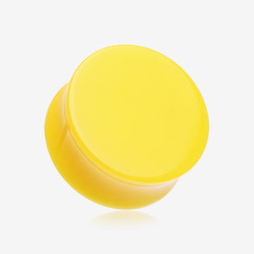 A Pair of Neon Colored UV Acrylic Double Flared Ear Gauge Plug-Yellow
